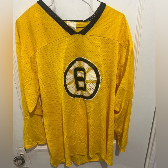 Vtg BOSTON BRUINS Replica NHL Thin Practice Mesh Jersey Adult L Adams Mfg USA - Picture 1 of 8